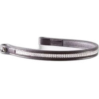 Produktbild von Premier Equine Stirnband mit Kristall aus Leder für Pferde in Schwarz oder Braun