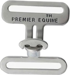 Premier Equine T-Befestigungsset für Decken-Übergurte aus Edelstahl in Silber – Bild 1 von 3