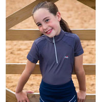 Produktbild von Premier Equine Technisches Reitshirt Mini Remisa für Mädchen 11/12 Jahre in Grau und Blau