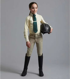 Produktbild von Premier Equine Tessa Mädchen Turnier-Reithemd aus Baumwolle Weiß für Kids 7/8 Jahre