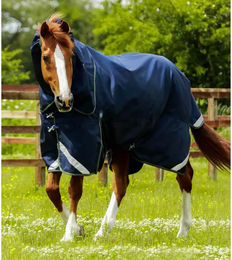 Produktbild von Premier Equine Titan Outdoor-Decke für Pferde mit Halsteil in Blau aus Nylon