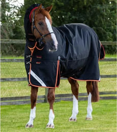 Premier Equine Titan Storm Outdoor-Decke für Pferde mit Nackenrolle in Schwarz 221 cm EU – Bild 1 von 3