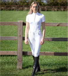 Premier Equine Turnierhose Sophia für Damen in Weiß mit Grip und hoher Taille – Bild 1 von 7
