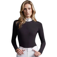 Produktbild von Premier Equine Turnierpolo mit langen Ärmeln für Damen in Schwarz