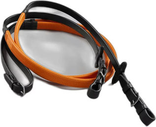 Premier Equine Zügel für Pferde aus Gummi in Schwarz oder Orange – Bild 1 von 1