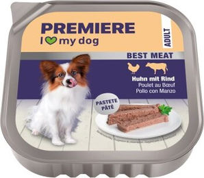 Produktbild von Premiere Best Meat Hundefutter Adult Huhn mit Rind Pastete mit hohem Fleischanteil 16x100 g