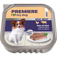 Produktbild von Premiere Best Meat Hundefutter Adult Huhn mit Rind Pastete mit hohem Fleischanteil 16x100 g