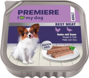 Premiere Best Meat Nassfutter Hund Adult Huhn und Gans Pastete mit hohem Fleischanteil 16x100 g – Bild 1 von 1