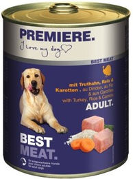 Produktbild von Premiere Best Meat Nassfutter Hund Adult Truthahn und Gemüse mit hohem Fleischanteil 12x800 g - 12 x 800 g