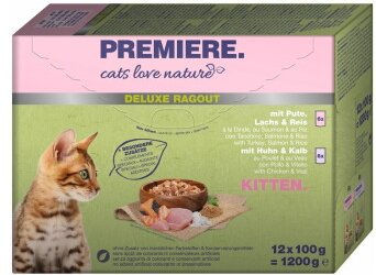 Premiere cats love nature Deluxe Ragout Kitten Mix Katzenfutter für Kitten 12x100g - 12 x 100 g – Bild 1 von 1