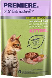 Premiere cats love nature Deluxe Ragout Kitten Nassfutter Kalb und Huhn 96x100 g – Bild 1 von 1