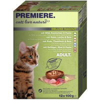 Produktbild von Premiere cats love nature Deluxe Ragout Mix Katzenfutter Stückchen in Sauce 12x100g - 12 x 100 g