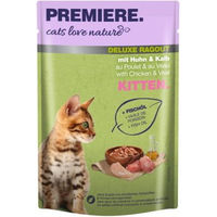 Produktbild von Premiere cats love nature Deluxe Ragout Nassfutter Kitten Kalb und Huhn 24x100 g