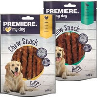 Produktbild von PREMIERE Chew Snack Kausnack für Hunde mit Huhn und Ente ohne Farb- und Aromastoffe sowie Konservierungsstoffe 2x200g - 2 x 200 g
