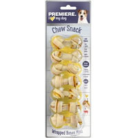 Produktbild von PREMIERE Chew Snack Mini Bones Huhn und Rind Kausnack ohne Zucker und Farbstoffe 84 g