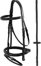 Produktbild von Premiere Dax Anatomischer Trensenzaum aus Leder mit Zügel Schwarz für Vollblut