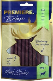 PREMIERE Deluxe Meat Sticks Trockenfleisch Hirsch und Ente glutenfrei 90g - 90 g – Bild 1 von 3
