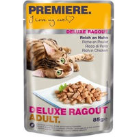 Produktbild von Premiere Deluxe Ragout Adult Katzenfutter mit Huhn Stückchen in Sauce 44x85 g - 44 x 85 g