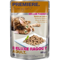 Produktbild von Premiere Deluxe Ragout Adult Katzenfutter mit Lamm Stückchen in Sauce 88x85 g - 88 x 85 g