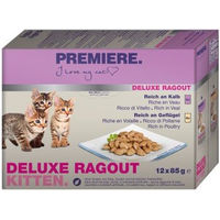 Produktbild von Premiere Deluxe Ragout Kitten Stückchen in Sauce Getreidefrei 12x85g - 12 x 85 g