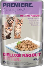 Produktbild von Premiere Deluxe Ragout Kitten Stückchen in Sauce mit Kalb 44x85 g - 44 x 85 g