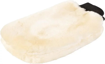 Produktbild von Premiere Fellpflege Bürste Plüsch Handschuh in Beige und Weiß