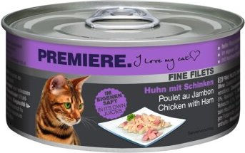 Produktbild von Premiere Fine Filets Huhn mit Schinken Katzenfutter glutenfrei 24x80 g - 24 x 80 g