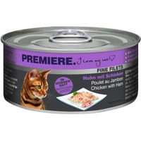 Produktbild von Premiere Fine Filets Huhn mit Schinken Katzenfutter glutenfrei 48x80 g - 48 x 80 g