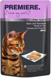 Produktbild von Premiere Fine Filets Huhn und Thunfisch Katzenfutter getreidefrei und glutenfrei 48x100 g - 48 x 100 g