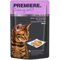 Produktbild von Premiere Fine Filets Huhn und Thunfisch Katzenfutter getreidefrei und glutenfrei 96x100 g - 96 x 100 g