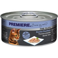 Produktbild von Premiere Fine Filets Naturell Bonito-Thunfisch Katzenfutter mit hohem Fleischanteil 48x80 g - 48 x 80 g