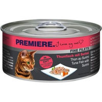 Produktbild von Premiere Fine Filets Naturell Thunfisch mit Surimi Katzenfutter Glutenfrei 12x80 g - 12 x 80 g