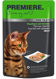 Produktbild von Premiere Fine Filets Thunfisch mit Gemüse Katzenfutter Glutenfrei 48x100 g - 48 x 100 g