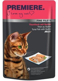 Produktbild von Premiere Fine Filets Thunfisch mit Surimi Katzenfutter getreidefrei 24x100 g - 24 x 100 g