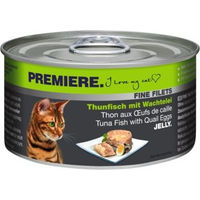 Produktbild von Premiere Fine Filets Thunfisch mit Wachtelei Stückchen in Gelee für Katzen 12x100 g getreidefrei und glutenfrei - 12 x 100 g
