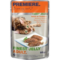 Produktbild von Premiere Finest Jelly Adult Katzenfutter Truthahn Stückchen in Gelee 22x85 g - 22 x 85 g