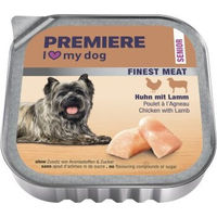 Produktbild von Premiere Finest Meat Nassfutter Hund Senior Huhn mit Lamm Stückchen in Sauce ohne Zucker und Aromastoffe 10x150 g