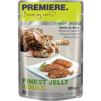 Produktbild von Premiere Finest Nassfutter Katze Adult Ente in Gelee ohne Zucker 22x85 g - 22 x 85 g