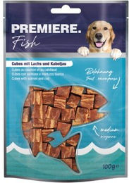 Premiere Fish Cubes Trockenfleisch für adulte Tiere mit Lachs und Kabeljau glutenfrei 100g - 100 g – Bild 1 von 2