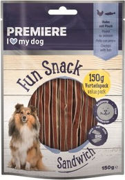 Produktbild von PREMIERE Fun Snack Sandwich Huhn mit Fisch Kausnack 150 g