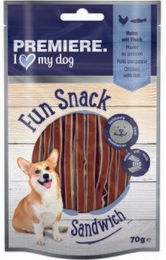 PREMIERE Fun Snack Sandwich Huhn mit Seelachs Trockenfleisch für Hunde 70 g - 70 g – Bild 1 von 3
