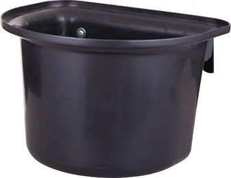 Produktbild von Premiere Halbrunder Kunststoff-Futtertrog für Pferde Schwarz mit Haken