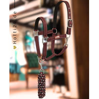 Produktbild von Premiere Halfter Set Snap Hook Cabernet aus Kunstleder in Braun und Rot
