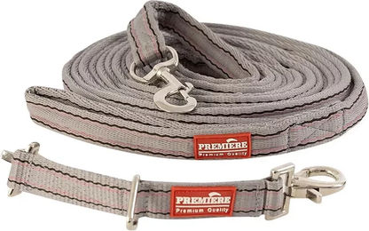 Produktbild von Premiere Halfter und Longiergurt Set für Pferde aus Nylon in Beige und Grau