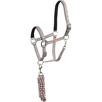 Produktbild von Premiere Halfter und Longiergurt Set für Warmblut Pferde in Beige und Schwarz