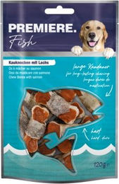 Premiere Kauknochen mit Lachs für erwachsene Hunde ohne Farb- und Aromastoffe 120 g - 12 x 10 g – Bild 1 von 3