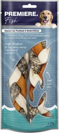 PREMIERE Kauzopf Naturkauartikel aus Fischhaut und Rinderrohhaut für Hunde Adult 130g - 130 g – Bild 1 von 3