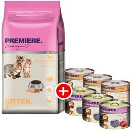 Produktbild von Premiere Kitten Mischfütterung Set 2-teilig mit Geflügel und Rind ohne Konservierungsstoffe und Zucker