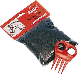 Produktbild von Premiere Mähnengummi mit Zopfkamm Schwarz 250-teiliges Set zur Mähnen- und Schweifpflege