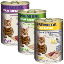 Produktbild von Premiere Meat Menu Adult Katzenfutter Mixpaket Getreidefrei und Ohne Zucker 6x400g - 6 x 400 g